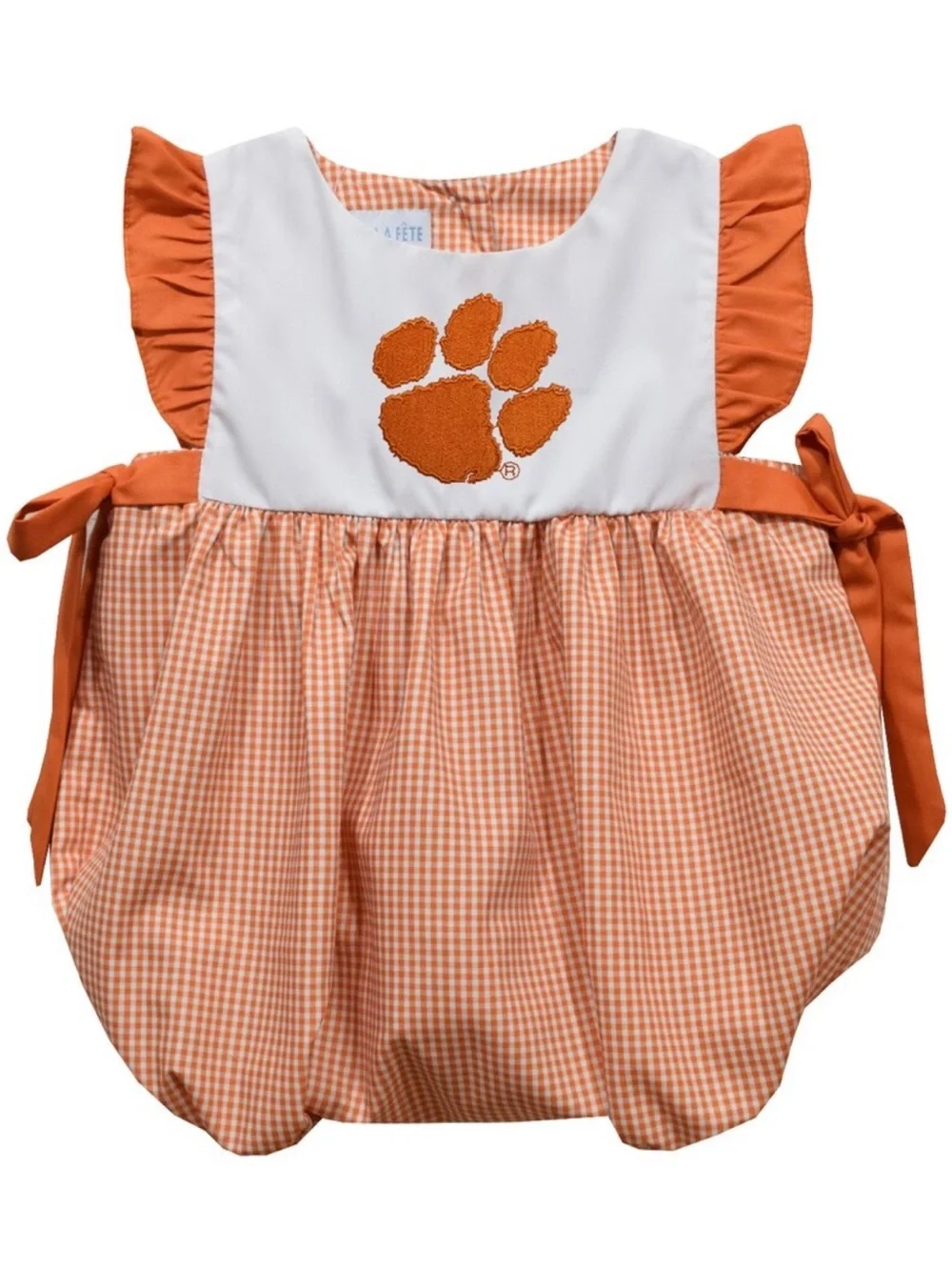 Vive La Fête Collegiate Clemson Tigers Bubble Romper Size 18 Months Orange Ginha